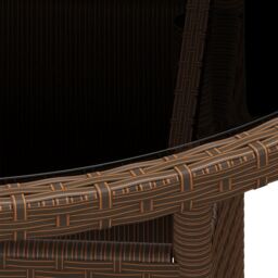 Berkfield Home Garden Table Ã˜80x75 cm Tempered Glass & Poly Rattan Brown - Size: 80x75 cm - thumbnail 3