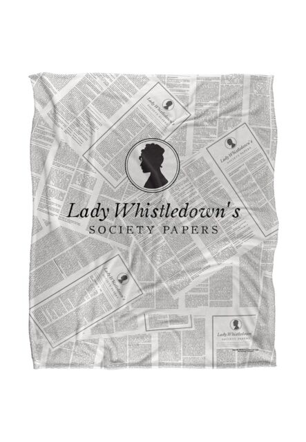 Bridgerton By Catherine Lansfield Bridgerton Lady Whistledown Newsprint Silky Touch Super Soft Throw Blanket 152 X 127 cm in White - image 1