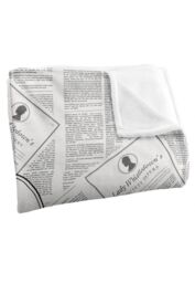 Bridgerton By Catherine Lansfield Bridgerton Lady Whistledown Newsprint Silky Touch Super Soft Throw Blanket 152 X 127 cm in White - thumbnail 3