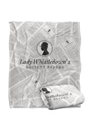 Bridgerton By Catherine Lansfield Bridgerton Lady Whistledown Newsprint Silky Touch Super Soft Throw Blanket 152 X 127 cm in White - thumbnail 2