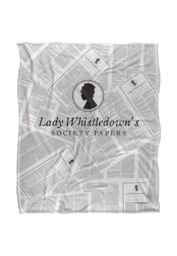 Bridgerton By Catherine Lansfield Bridgerton Lady Whistledown Newsprint Silky Touch Super Soft Throw Blanket 152 X 127 cm in White - thumbnail 1