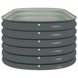 Berkfield Home Garden Raised Bed 160x80x44 cm Galvanised Steel Grey - Size: 160 x 80 x 44 cm - thumbnail 5