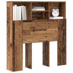 Berkfield Home Headboard Cabinet Old wood 100 x 19 x 103.5 cm Engineered wood in Brown - thumbnail 3