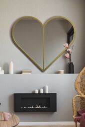 MirrorOutlet Gold Metal Framed Heart Shaped Wall Mirror (80CM X 80CM) - Size: 1 Pack - thumbnail 1