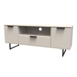 Ready Assembled 2 U Fuji 2 Door 1 Drawer Wide TV Unit (Ready Assembled) in Taupe - thumbnail 3