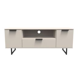 Ready Assembled 2 U Fuji 2 Door 1 Drawer Wide TV Unit (Ready Assembled) in Taupe - thumbnail 1