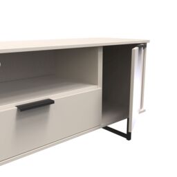Ready Assembled 2 U Fuji 2 Door 1 Drawer Wide TV Unit (Ready Assembled) in Taupe - thumbnail 6