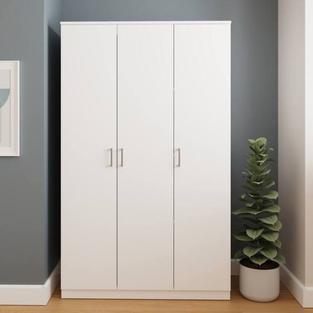 GFW Bailey 3 Door Wardrobe in White - image 1