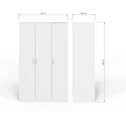 GFW Bailey 3 Door Wardrobe in White - thumbnail 6