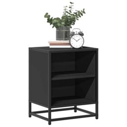 Berkfield Home Bedside Cabinets 2 pcs Black 40x31x50 cm Engineered Wood & Metal - Size: 40 x 31 x 50 cm - thumbnail 4
