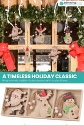 Neel Blue Wooden Christmas Tree Ornaments - Pack of 9 in Beige - thumbnail 5
