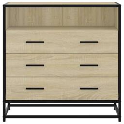Berkfield Home Drawer Cabinet Sonoma Oak 70x41x70 cm Engineered Wood in Natural - Size: 70 x 41 x 70 cm - thumbnail 4