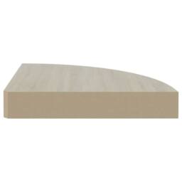Berkfield Home Wall Corner Shelf Oak & White 35x35x3.8 cm MDF in Light Brown - thumbnail 5