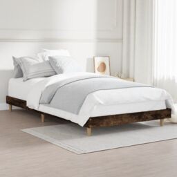 Berkfield Home Bed Frame Smoked Oak 90x200 cm Engineered Wood in Brown - thumbnail 4