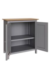 FWStyle Painted Oak 2 Door Compact Sideboard - Dove Grey - thumbnail 3
