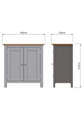 FWStyle Painted Oak 2 Door Compact Sideboard - Dove Grey - thumbnail 5