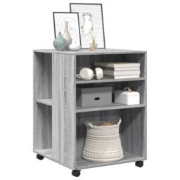 Berkfield Home Side Table with Wheels Grey Sonoma 55x60x78 cm Engineered Wood - Size: 55 x 60 x 78 cm - thumbnail 3