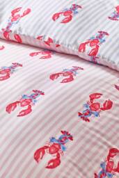 Sassy B 'Lobster Stripe' Reversible Duvet Cover Set in Pink - Size: Double - thumbnail 4
