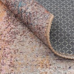 Kukoon Pastel Multicolour Distressed Abstract Non Slip Washable Low Pile Rug in Light Pink - Size: 60 cm x 240 cm - thumbnail 5