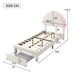Matteo Upholstered Bed, Adults Teenagers 3ft Single Bed in Beige - Size: Double - thumbnail 5