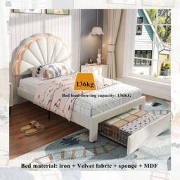 Matteo Upholstered Bed, Adults Teenagers 3ft Single Bed in Beige - Size: Double - thumbnail 7