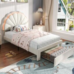 Matteo Upholstered Bed, Adults Teenagers 3ft Single Bed in Beige - Size: Double - thumbnail 3