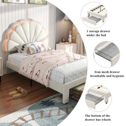 Matteo Upholstered Bed, Adults Teenagers 3ft Single Bed in Beige - Size: Double - thumbnail 8