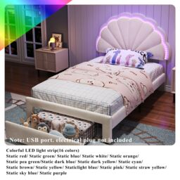 Matteo Upholstered Bed, Adults Teenagers 3ft Single Bed in Beige - Size: Double - thumbnail 6