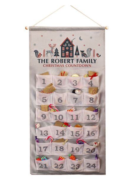 Personalised Memento Company Personalised Christmas Home Advent Calendar in Grey - image 1
