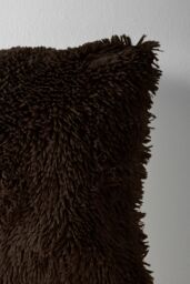 Catherine Lansfield 'Cuddly' Faux Fur Cushion in Chocolate - Size: 45 cm x 45 cm - thumbnail 4