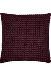 Appletree 'Bobble' Velvet Filled Cushion in Dark Red - Size: 55 cm x 55 cm - thumbnail 2