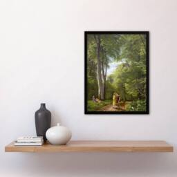 Artery8 PC Skovgaard Beech Wood in May Zealand Landscape Framed Wall Art Print in Green - Size: A4 - thumbnail 4