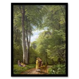 Artery8 PC Skovgaard Beech Wood in May Zealand Landscape Framed Wall Art Print in Green - Size: A4 - thumbnail 1