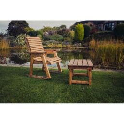 Churnet Valley Garden Furniture Ltd Valley Rocking Chair - Timber - Garden Furniture - Partially Assembled in Brown - thumbnail 2