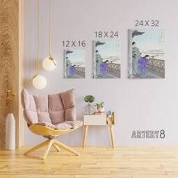 "Artery8 Beauties Flowers Series Binoculars Canvas Wall Art Print Gekko in Purple - Size: W18"" x H24""" - thumbnail 4