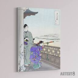 "Artery8 Beauties Flowers Series Binoculars Canvas Wall Art Print Gekko in Purple - Size: W18"" x H24""" - thumbnail 2