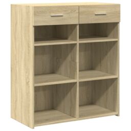 Berkfield Home Sideboard Sonoma Oak 80x42.5x93 cm Engineered Wood in Brown - thumbnail 2