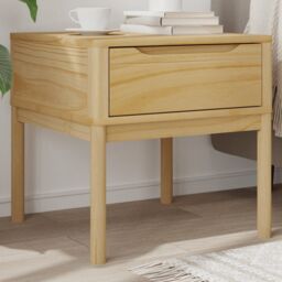 Berkfield Home Lamp Table FLORO Wax Brown 55x55x54 cm Solid Wood Pine - Size: 55 x 55 x 54 cm