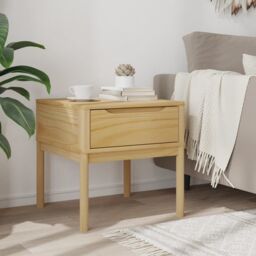 Berkfield Home Lamp Table FLORO Wax Brown 55x55x54 cm Solid Wood Pine - Size: 55 x 55 x 54 cm - thumbnail 3