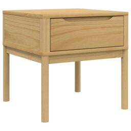 Berkfield Home Lamp Table FLORO Wax Brown 55x55x54 cm Solid Wood Pine - Size: 55 x 55 x 54 cm - thumbnail 2
