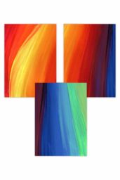 ARTZE Set of 3 Abstract Colourful Rainbow Art Posters - Size: W59 cm x H84 cm - thumbnail 1
