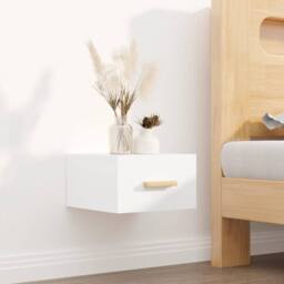 Berkfield Home Wall-mounted Bedside Cabinet White 35x35x20 cm - Size: 35 x 35 x 20 cm - thumbnail 2