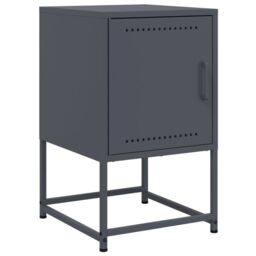 Berkfield Home Bedside Cabinets 2 pcs Anthracite 36x39x60.5 cm Steel in Black - thumbnail 6