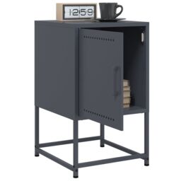Berkfield Home Bedside Cabinets 2 pcs Anthracite 36x39x60.5 cm Steel in Black - thumbnail 4