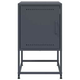 Berkfield Home Bedside Cabinets 2 pcs Anthracite 36x39x60.5 cm Steel in Black - thumbnail 5
