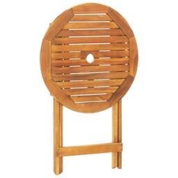 Berkfield Home 3 Piece Bistro Set Beige Polypropylene & Solid Wood - thumbnail 8