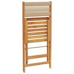 Berkfield Home 3 Piece Bistro Set Beige Polypropylene & Solid Wood - thumbnail 7
