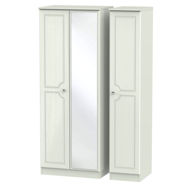 Ready Assembled 2 U Hilton Tall Triple Mirror Wardrobe (Ready Assembled) in Taupe