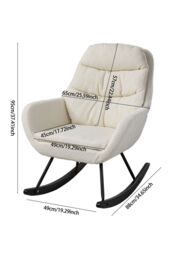 Living and Home Teddy Fleece Upholstered Rocking Chair in Beige - thumbnail 6
