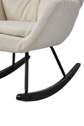 Living and Home Teddy Fleece Upholstered Rocking Chair in Beige - thumbnail 8